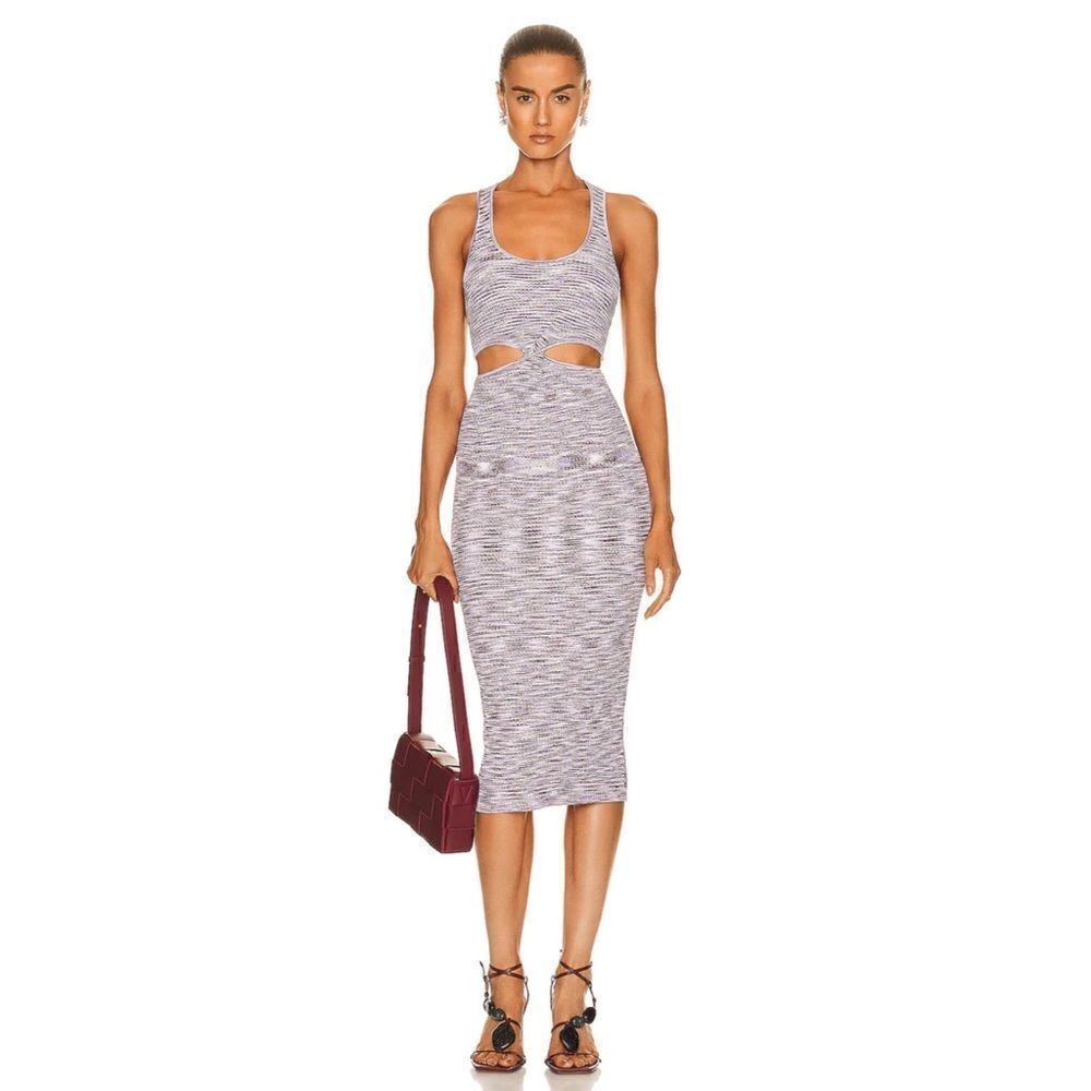 Jonathan Simkhai Heathered Gray Cutout Midi Dress